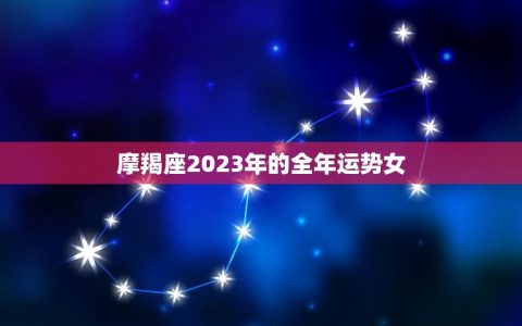 摩羯座2023年的全年运势女，摩羯座2023年的全年运势女性