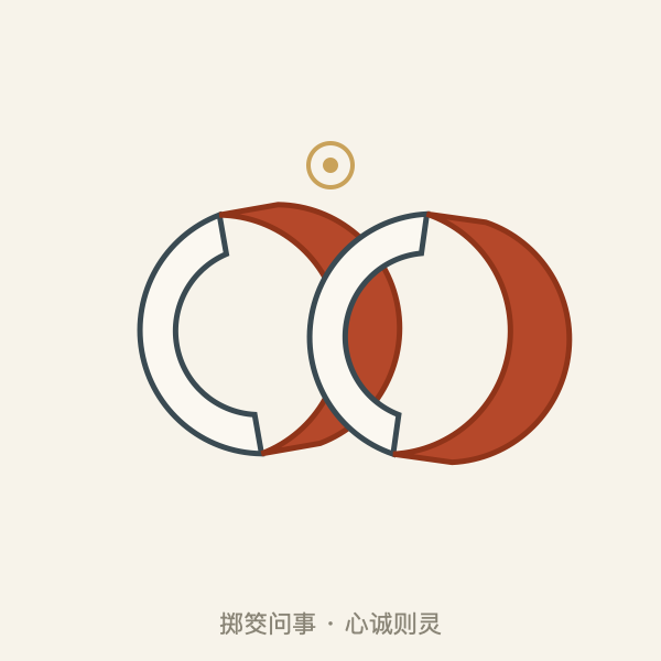 掷筊示意