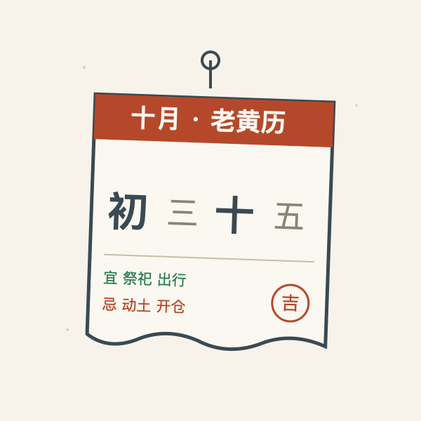 老式黄历月历版式示意