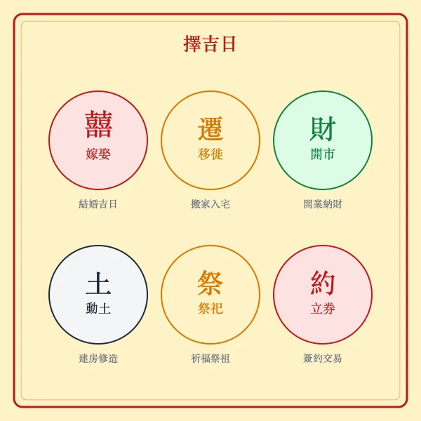 嫁娶搬家开业择吉日图